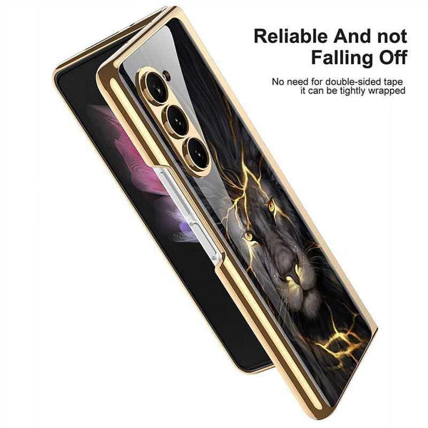 Galaxy Z Fold Series -  Animal Printed 9H Tempered Glass Case