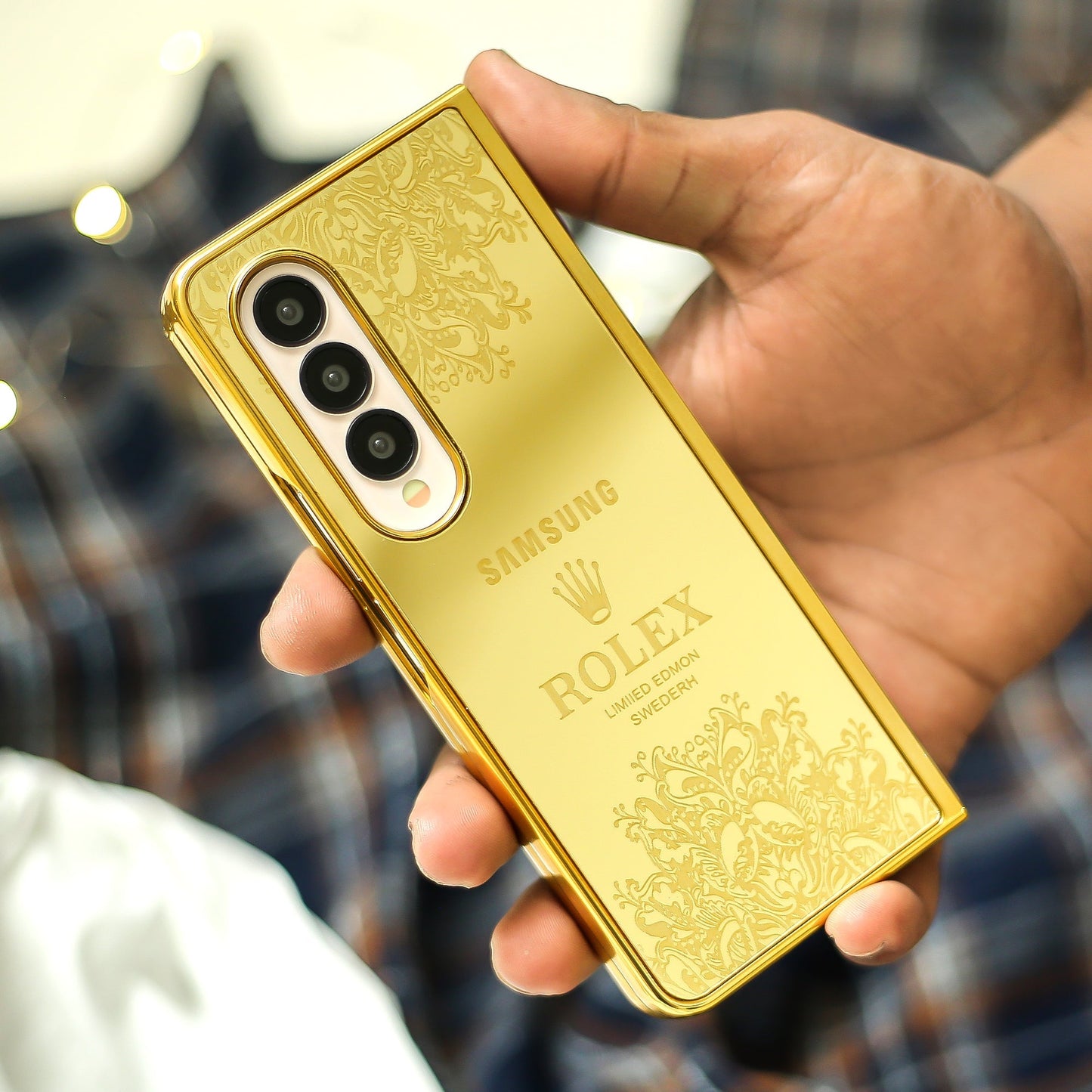 Galaxy Z Fold5 - Luxe Camera Protective Gold Plated Case