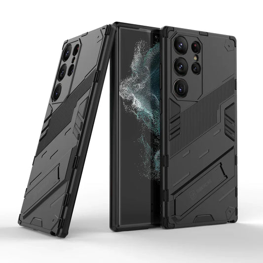 Galaxy S24 Ultra - Elegant Hard Armor Invisible Bracket Phone Case