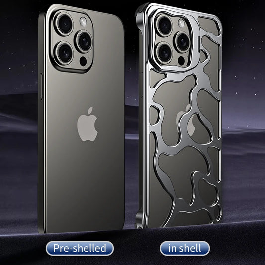 iPhone Series- Hollow Design Metallic Case