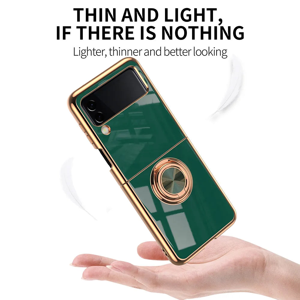 Galaxy Z Flip 4 - Electroplating Magnetic Ring Holder Case
