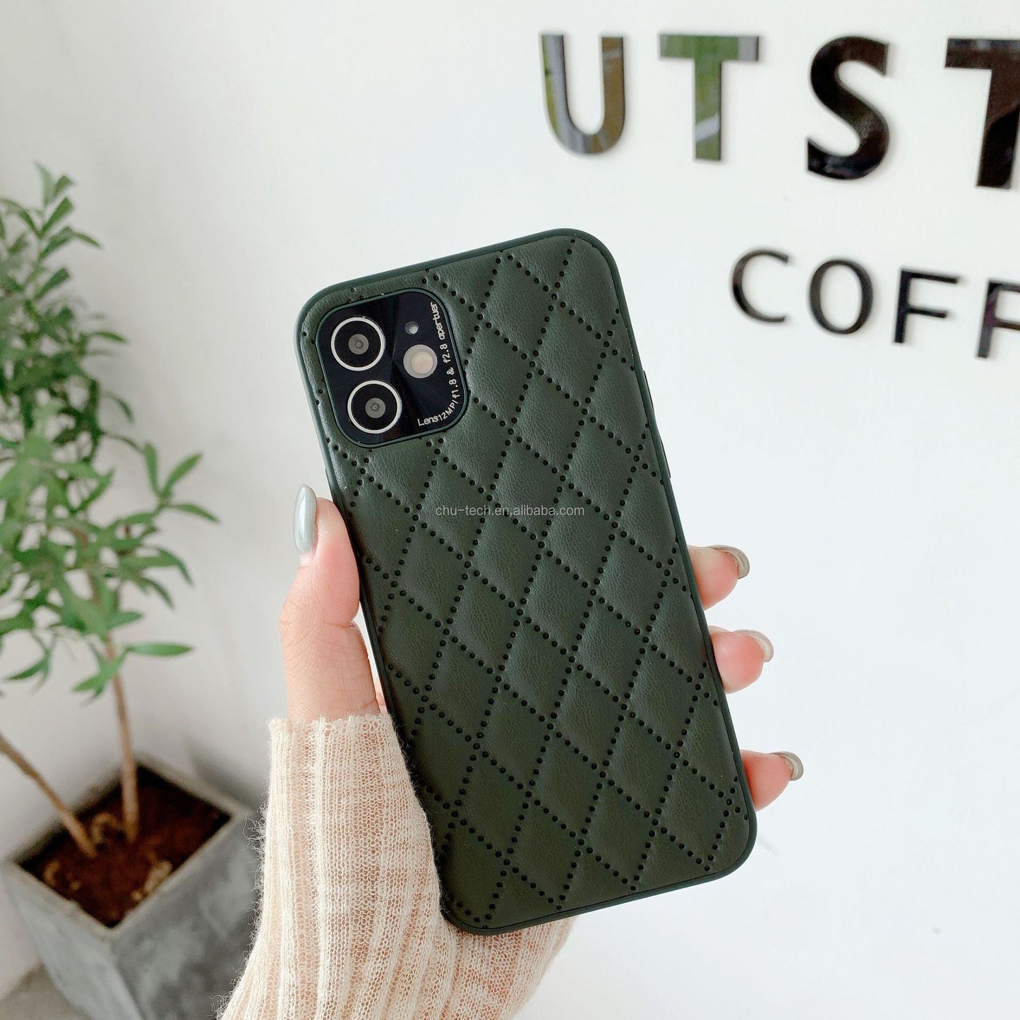 Galaxy S22 Ultra - Classic Leather Lattice Pattern Case
