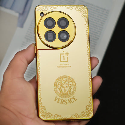 OnePlus 12R - Luxe Camera Protective Gold Plated Versace  Case