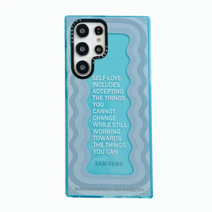 Galaxy - Inspirational Text Wave Mirror Phone Case