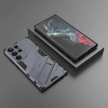 Galaxy S23 Ultra- Elegant Hard Armor Invisible Bracket Phone Case