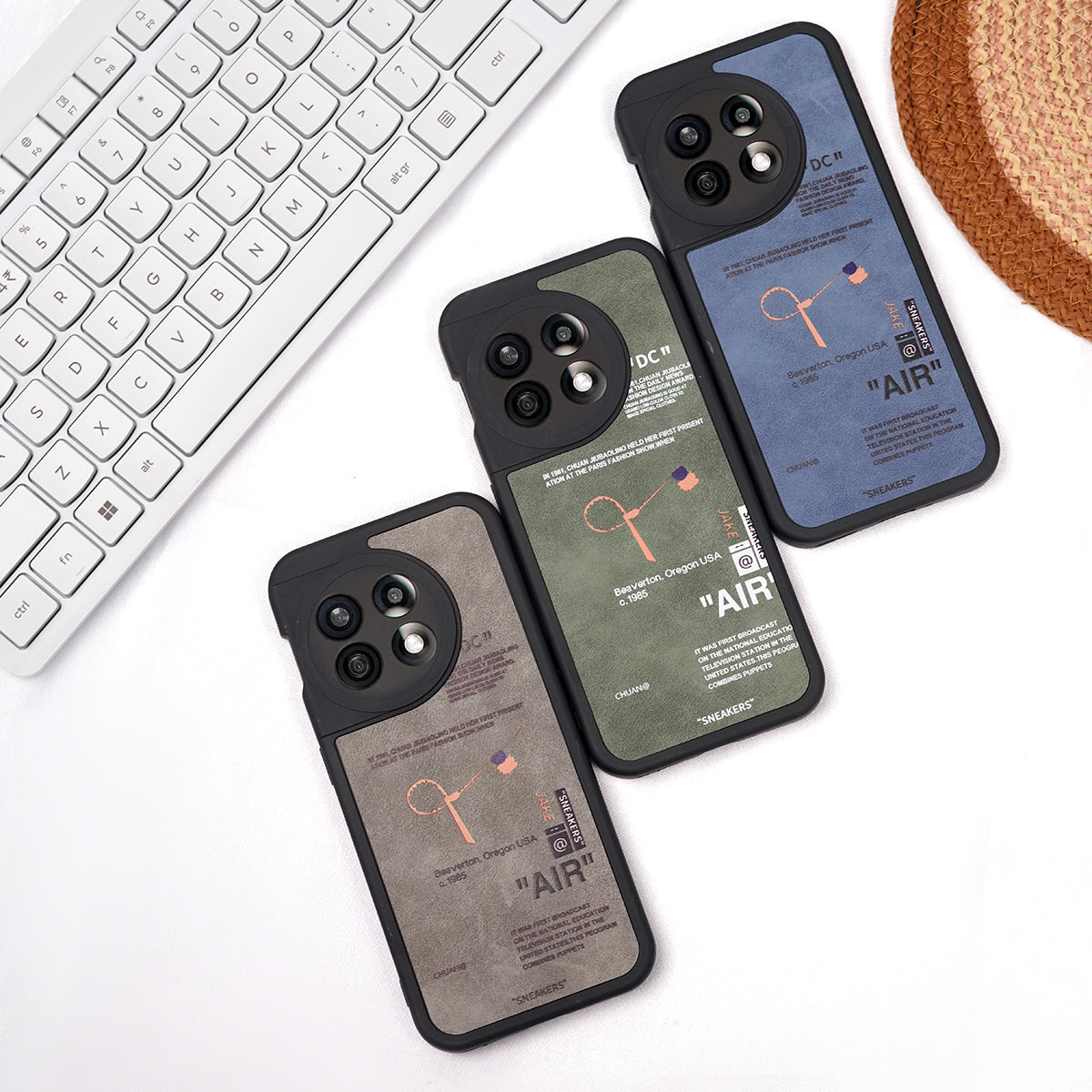 OnePlus Series - Suede Leather Case With Shoelace Design