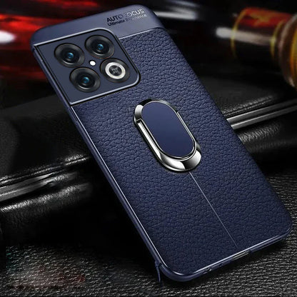 OnePlus 11R - Urban Elegance Leather Ring Stand Case