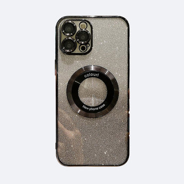 iPhone 14 Pro - Glitter Magsafe Logo Cut Case
