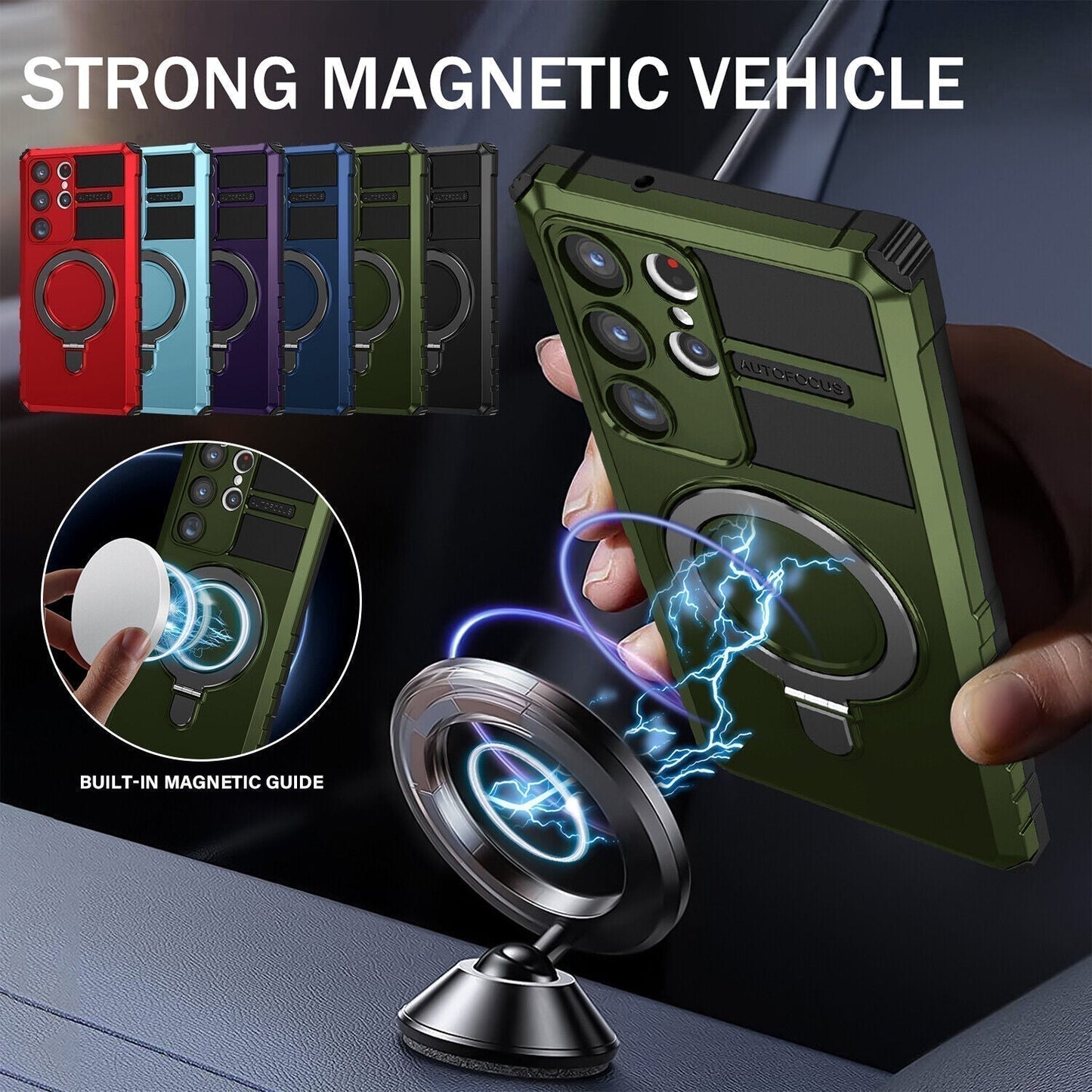 Galaxy S22 Ultra - Magnetic Armor Bracket Case