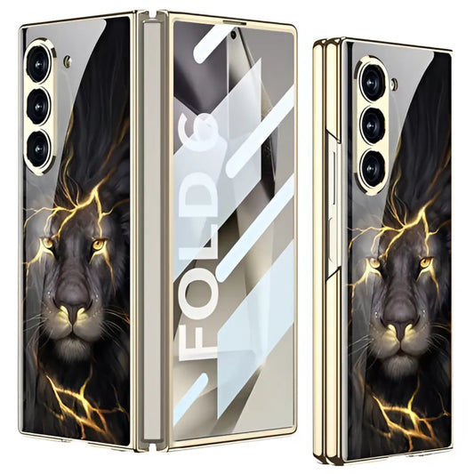 Galaxy Z Fold6 Animal Printed 9H Tempered Glass Case