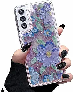 Galaxy S Series - Glitter Flower Luminous Case