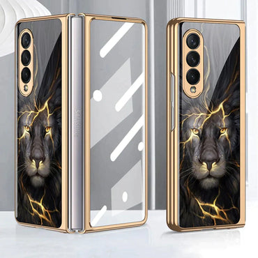 Galaxy Z Series - Lion Pattern Glass Case